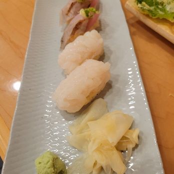 Sushi Kisen - Japanese King Mackeral (top) and Glass Shrimp (bottom) - Japanese Near Me - Arcadia, California Sushi Kisen - Japanese King Mackeral (top) and Glass Shrimp (bottom) - Japanese Near Me - Arcadia, California