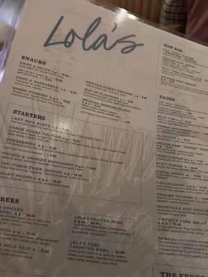 Menu photo 8 Lolas Longmeadow Longmeadow, MA