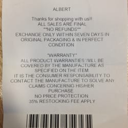 Electromart - Their policies when you buy something.
