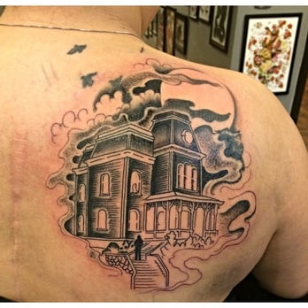 Three Kings Tattoo - Brooklyn - Psycho themed cover up by Jason Monroe. First session down, one more to go! - Tattoo Near Me - Brooklyn, New York Three Kings Tattoo - Brooklyn - Psycho themed cover up by Jason Monroe. First session down, one more to go! - Tattoo Near Me - Brooklyn, New York