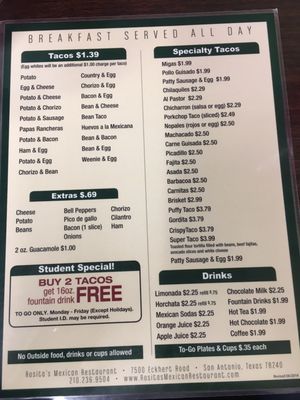 Menu photo 8 Rosita's Mexican Resturant San Antonio, TX Menu photo 8 Rosita's Mexican Resturant San Antonio, TX