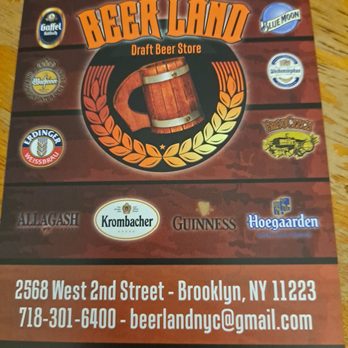 Beer Land - the front and back of the menu - Beer, Wine & Spirits Near Me - Brooklyn, New York
