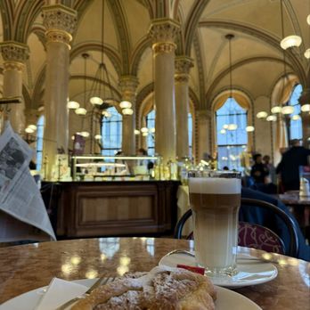 Café Central - Almond croissant, macchiato - Cafes Near Me - Vienna, 9 Café Central - Almond croissant, macchiato - Cafes Near Me - Vienna, 9