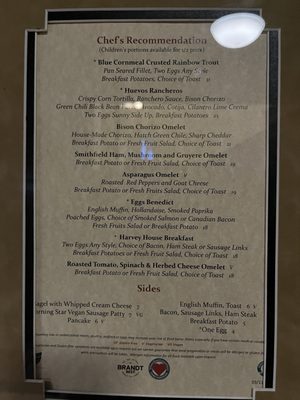 Menu photo 8 El Tovar Dining Room Grand Canyon, AZ