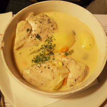 La Rose Blanche - Chicken and cream stew, potatoes (traditional meal in the menu) - Belgian Near Me - Brussels, BRU