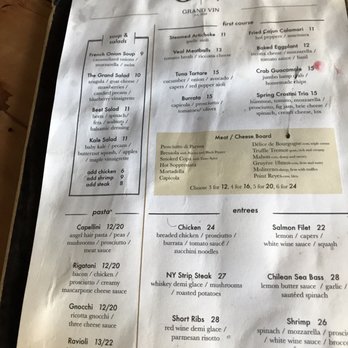 Grand Vin - Food menu - Wine Bars Near Me - Hoboken, New Jersey