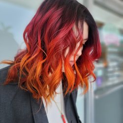 Colour Parlor Hair & Nails - Fiery Multi Fantasy Ombré