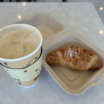 Layali Coffee House - Pistachio latte and almond croissant. - Coffee & Tea Near Me - Rochester, New York