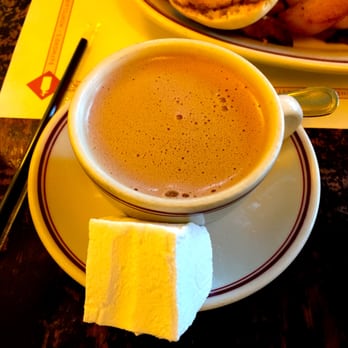 Raymond's - Belgian hot chocolate before plunking in the homemade marshmallow. - Comfort Food Near Me - Ridgewood, New Jersey Raymond's - Belgian hot chocolate before plunking in the homemade marshmallow. - Comfort Food Near Me - Ridgewood, New Jersey