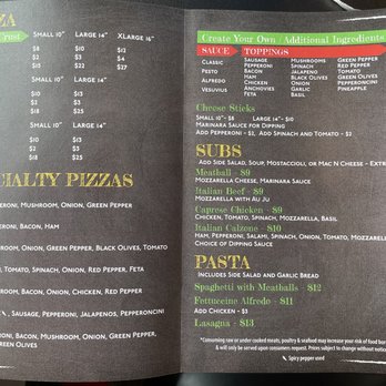 Luca's Pizza - the menu for the restaurant - Pizza Near Me - Stoughton, Wisconsin