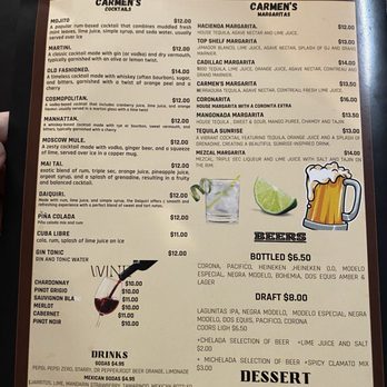 Carmen's La Hacienda - menu 2/2/2025 - Mexican Near Me - Novato, California Carmen's La Hacienda - menu 2/2/2025 - Mexican Near Me - Novato, California