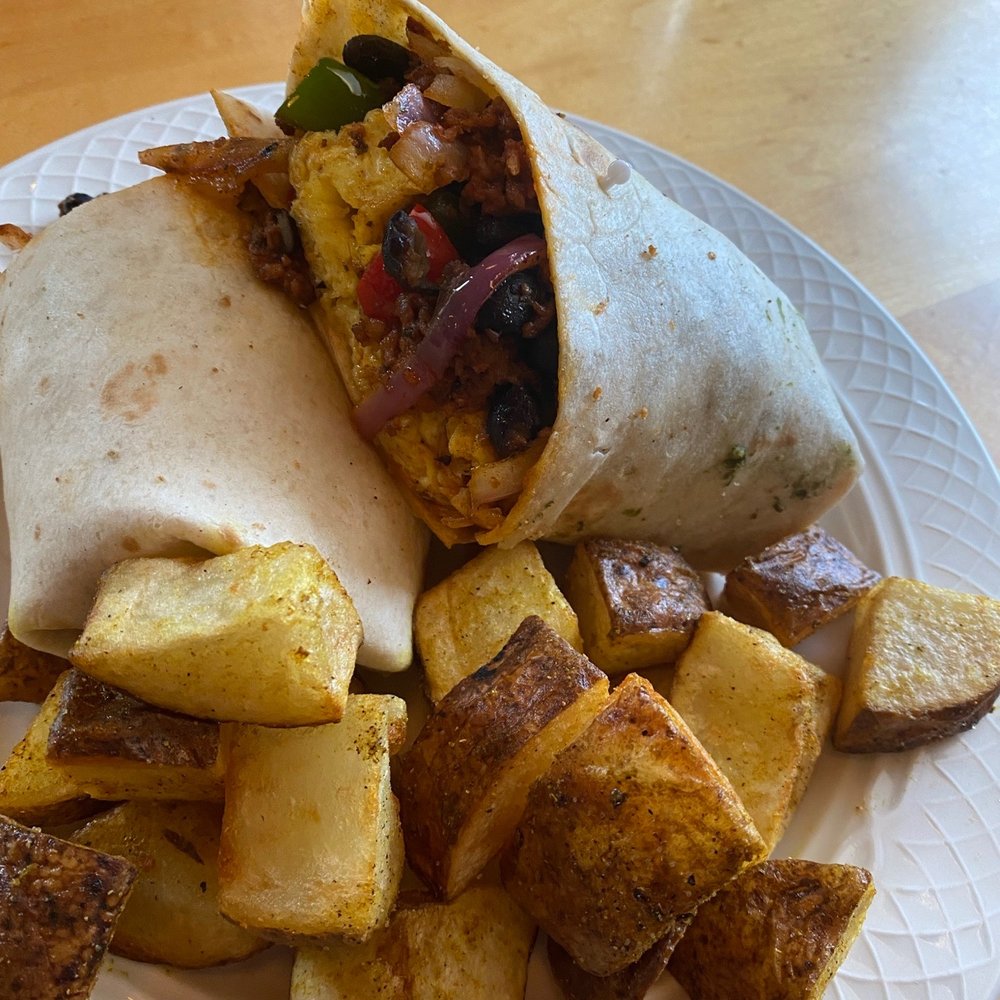 Café Bodega - breakfast burrito with curry potatoes - American Near Me - Marquette, Michigan