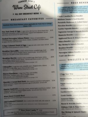 Menu photo 3 Wave Street Café Monterey, CA Menu photo 3 Wave Street Café Monterey, CA