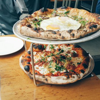 Area Four - Mushroom + Fontina on top, A4 Sausage on the bottom. - Pizza Near Me - Cambridge, Massachusetts