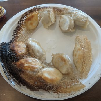 Dumpling Master - Dumplings NOT evenly cooked. Some burnt while other don't look fully cooked. And it is pork! ICK - Noodles Near Me - Rancho Cucamonga, California Dumpling Master - Dumplings NOT evenly cooked. Some burnt while other don't look fully cooked. And it is pork! ICK - Noodles Near Me - Rancho Cucamonga, California