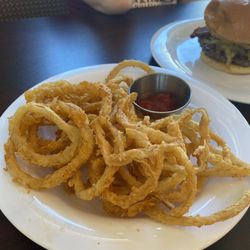 Gather Lafayette - Home made onion rings with a dash of seasoning