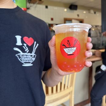 Saigon Garden - Peach green tea with strawberry poppers $4.99 - Vietnamese Near Me - Conover, North Carolina Saigon Garden - Peach green tea with strawberry poppers $4.99 - Vietnamese Near Me - Conover, North Carolina