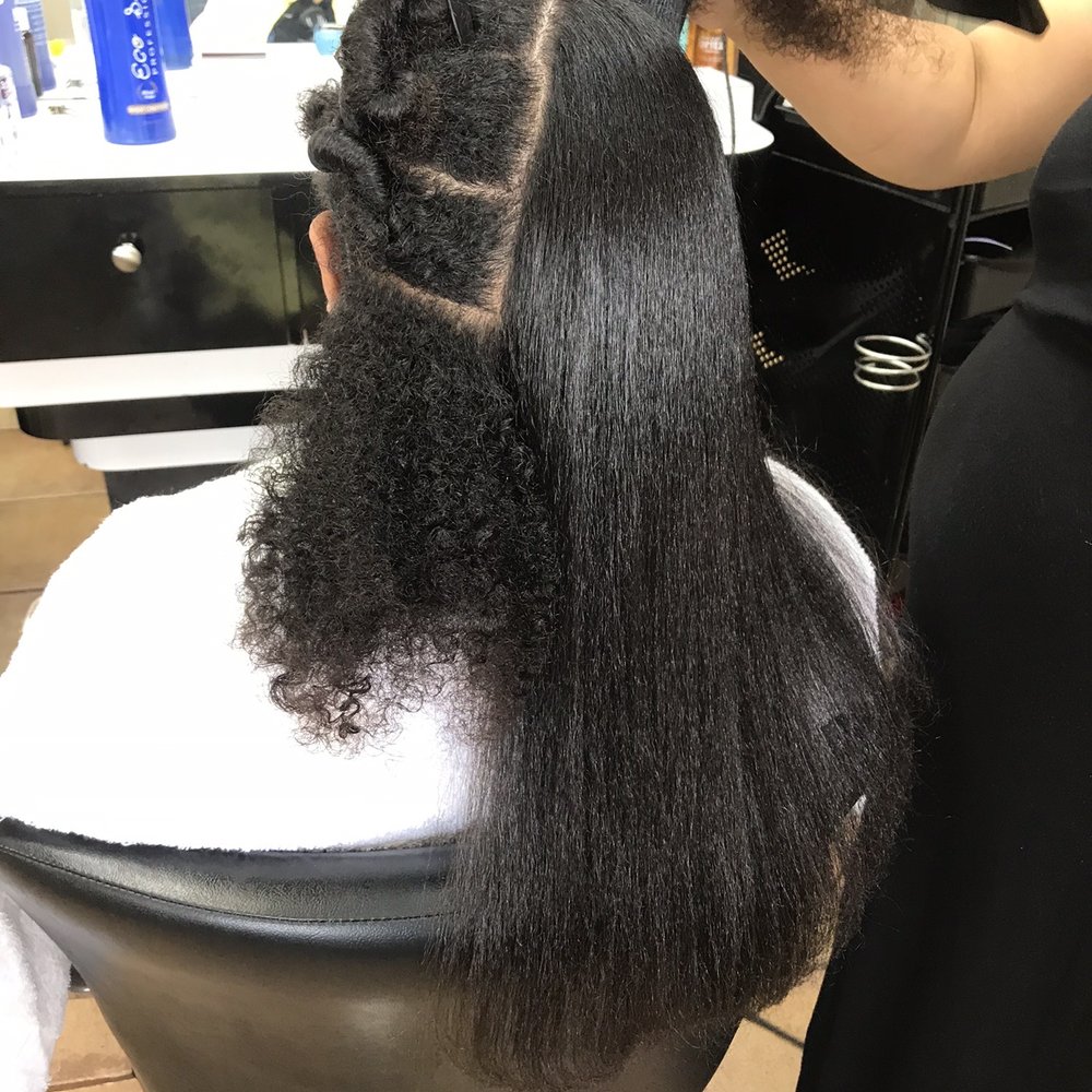 Cany Beauty Salon - Natural hair being blown out - Hair Salons Near Me - Hempstead, New York