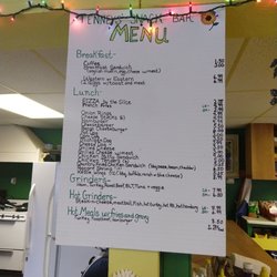 Tenney's Snack Bar & Redemption - Current menu end of 2018