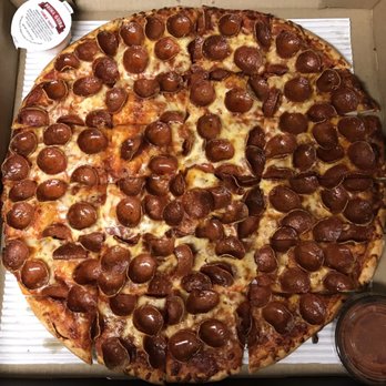 Flyer's Pizza & Subs - Old World Peppperoni with extra pizza sauce and garlic sauce I ordered. - Pizza Near Me - Grove City, Ohio