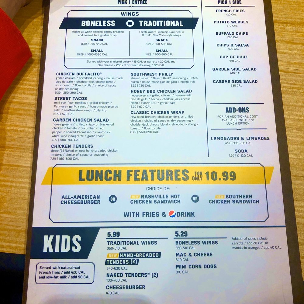 Buffalo Wild Wings - Lunch menu - American Near Me - Gadsden, Alabama