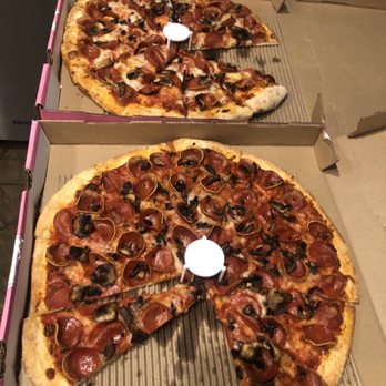 Pizza Guys - Thick crust on top and thin crust on bottom with the same pepperoni and mushroom topping. - Pizza Near Me - Walnut Creek, California Pizza Guys - Thick crust on top and thin crust on bottom with the same pepperoni and mushroom topping. - Pizza Near Me - Walnut Creek, California