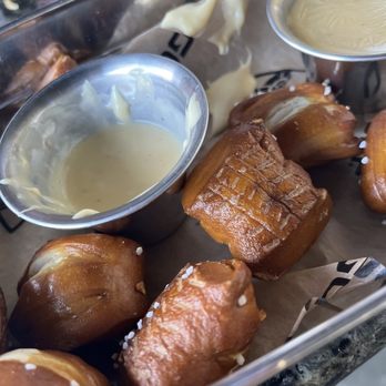 Topgolf - Super hard pretzels. Cheese kept getting a hard layer on top. - Golf Near Me - Roseville, California Topgolf - Super hard pretzels. Cheese kept getting a hard layer on top. - Golf Near Me - Roseville, California