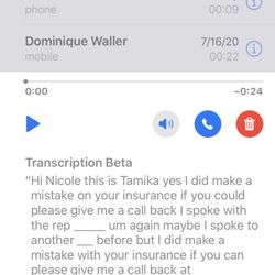 Beaufort Family Dentistry - Voicemail from Tameka from Beaufort Family Dentistry on 6/18 admitting that she was wrong when she told me that BFD was in network.