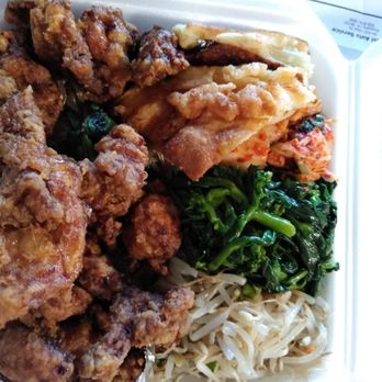 Pearl's Korean BBQ - Top right going down: pa jun, cabbage kim chee, choi sum, bean sprouts, and the chop chae was at top left under the entree. 3.19.21 - Korean Near Me - Waipahu, Hawaii Pearl's Korean BBQ - Top right going down: pa jun, cabbage kim chee, choi sum, bean sprouts, and the chop chae was at top left under the entree. 3.19.21 - Korean Near Me - Waipahu, Hawaii