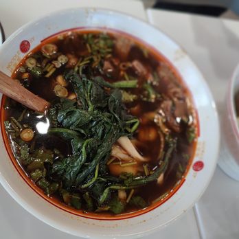 Noodle St - Spicy Beef Noodle Soup with side of extra Knife Cut noodles - Noodles Near Me - Eastvale, California