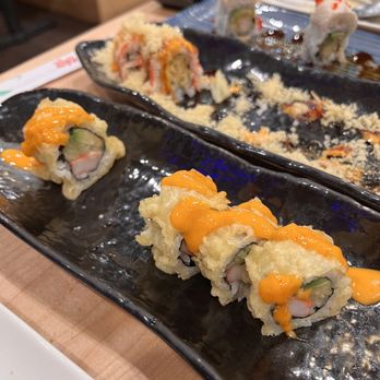 Yoshi Sushi Ramen - Fried California Rolland shaggy dog roll and Snow White roll - Sushi Bars Near Me - Pearland, Texas Yoshi Sushi Ramen - Fried California Rolland shaggy dog roll and Snow White roll - Sushi Bars Near Me - Pearland, Texas