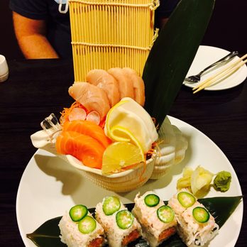 Sakura - Special Pirate birthday seashell filled with sashimi & a Fire island roll for the birthday boy! Arrrr! Lol :)) - Japanese Near Me - Ardmore, Oklahoma