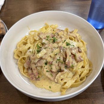 Dough It Up - Fettuccine Carbonara - Italian Near Me - Cedar Park, Texas Dough It Up - Fettuccine Carbonara - Italian Near Me - Cedar Park, Texas