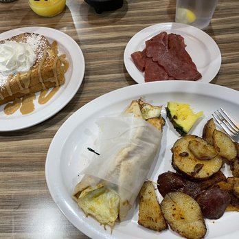 @ The Diner - Pita egg wrap w/ house potatoes. Turkey bacon. PB&J French toast. - Breakfast & Brunch Near Me - Orlando, Florida @ The Diner - Pita egg wrap w/ house potatoes. Turkey bacon. PB&J French toast. - Breakfast & Brunch Near Me - Orlando, Florida