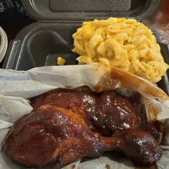 Kim's Kafe - BBQ Chicken (Dark Meat) & macaroni and cheese, and baked beans. - Soul Food Near Me - Greensboro, North Carolina Kim's Kafe - BBQ Chicken (Dark Meat) & macaroni and cheese, and baked beans. - Soul Food Near Me - Greensboro, North Carolina