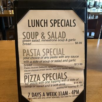 Pinocchio's Pizza - Lunch Specials as of 11/2025. - Pizza Near Me - Pasadena, California