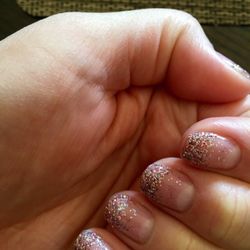 Pretty good job! Got the gel on my natural nail told them the idea I had and showed them on online pic and I'm very pleased! Lasted weeks!