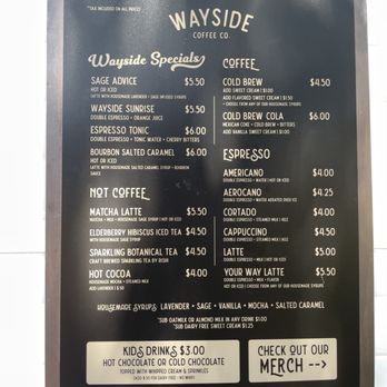 Wayside Coffee - Menu - Coffee & Tea Near Me Wayside Coffee - Menu - Coffee & Tea Near Me