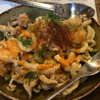 Urban Kitchen - Crispy Calamari & Shrimp Thai Spiced Chili Sauce - New American Near Me - Bozeman, Montana Urban Kitchen - Crispy Calamari & Shrimp Thai Spiced Chili Sauce - New American Near Me - Bozeman, Montana