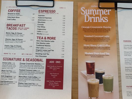 Menu photo 1 Intelligentsia Coffee Austin, TX