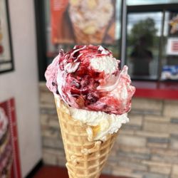 Bruster's Real Ice Cream - Mixed berry cheesecake, and gooey butter cake