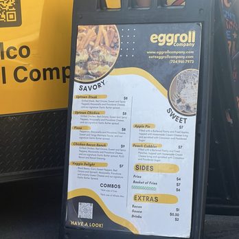 Eggroll Company - menu signage - Food Trucks Near Me - Charlotte, North Carolina Eggroll Company - menu signage - Food Trucks Near Me - Charlotte, North Carolina