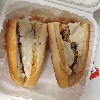Di Francesco Pizza - two halves of a sandwich in a styrofoam container - Pizza Near Me - Mount Holly, New Jersey