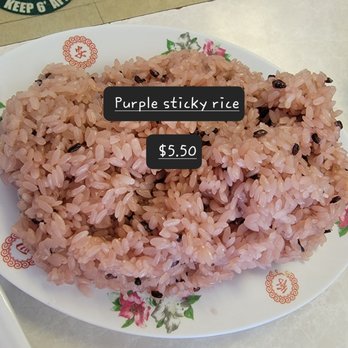 Mr. Papaya Kitchen - Taste good. Good amount for $5.50. A deeper purple color on the rice would have really allow this rice to it's name of purple sticky rice. - Thai Near Me - Fresno, California