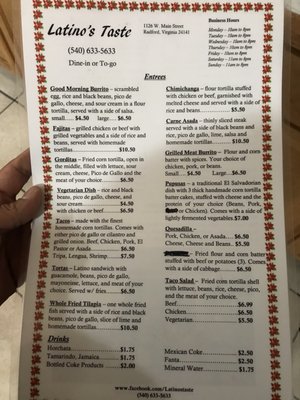 Menu photo 4 Latino's Taste Radford, VA Menu photo 4 Latino's Taste Radford, VA