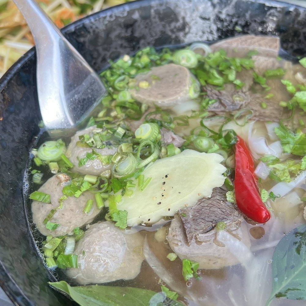 Pho and papaya salad
