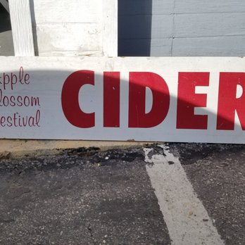 Laws Cider Mill - apple blossom festival sign - Cideries Near Me - Oak Glen, California