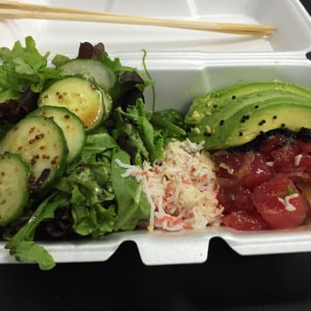 Poke District - Ahi tuna w/ cucumber salad and avocado! - Seafood Near Me - Orange, California