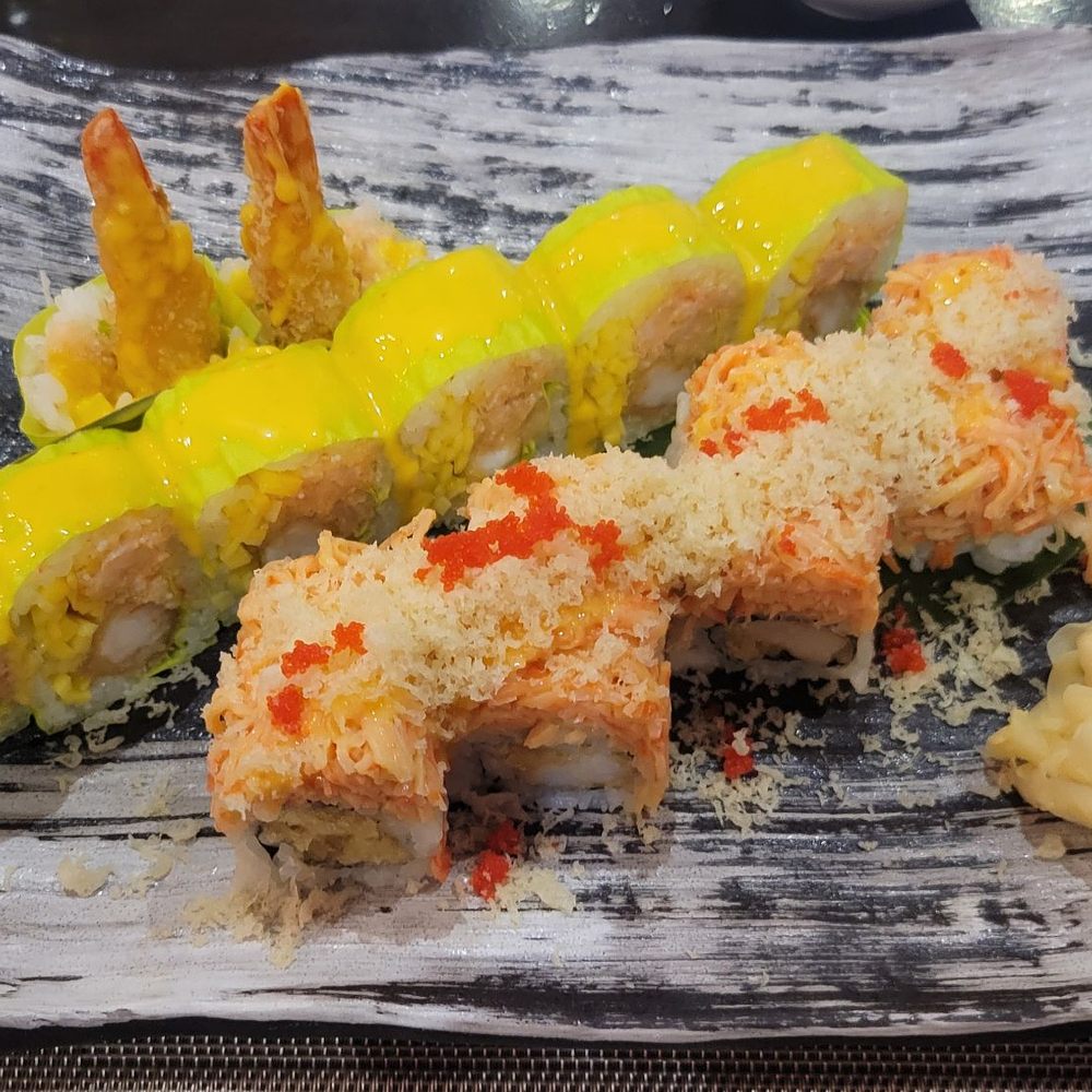 Red Lotus - American valley roll bottom, paradise roll top - Asian Fusion Near Me - Shelton, Connecticut Red Lotus - American valley roll bottom, paradise roll top - Asian Fusion Near Me - Shelton, Connecticut