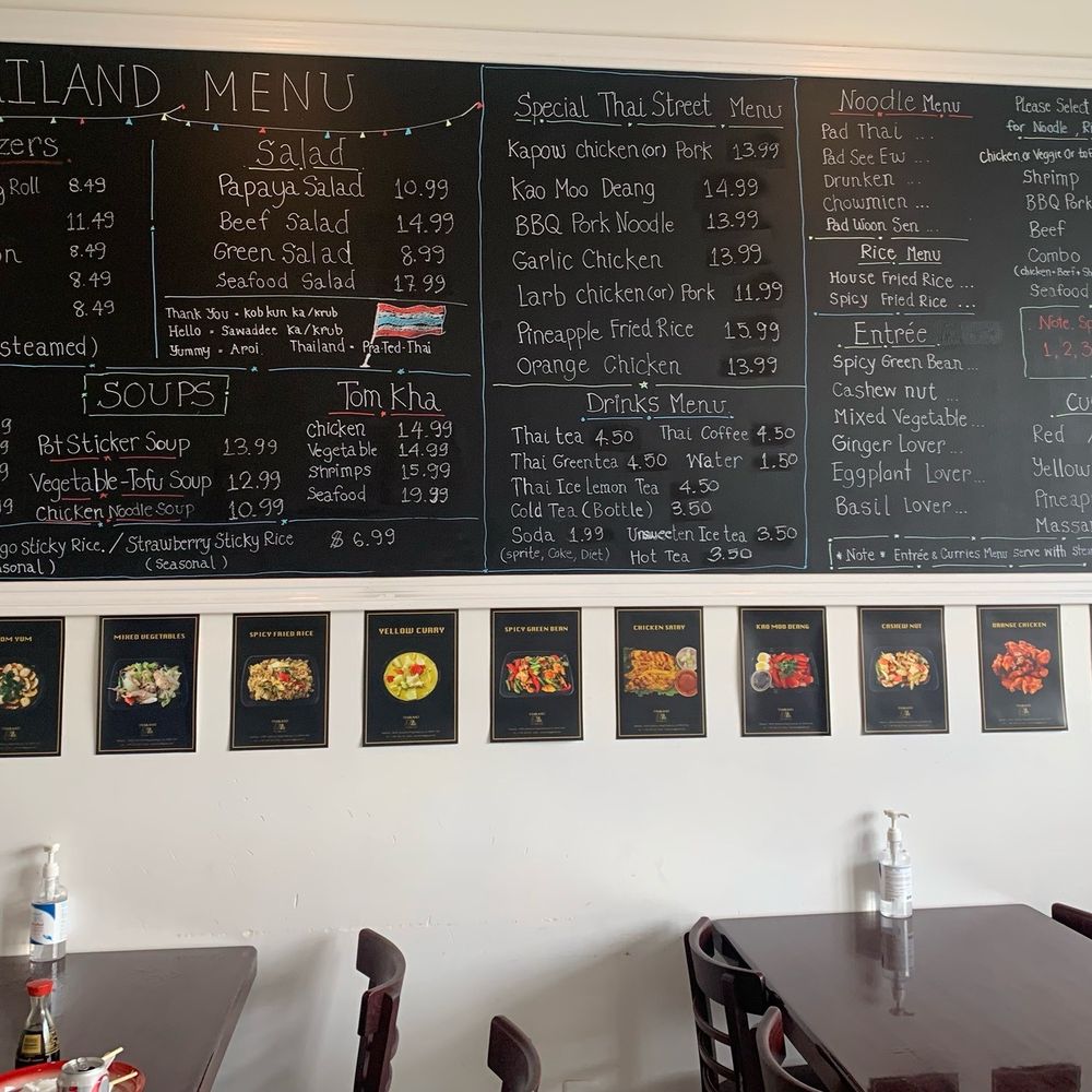 ThaiLand To Go - Huge blackboard of their extensive menu - Thai Near Me - Temecula, California